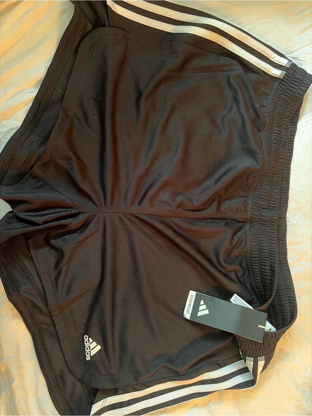 adidas Women’s Black Athletic Shorts with White 3-Stripes